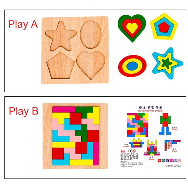 Drewniane 3D Tangram - kolorowe puzzle edukacyjne dla dzieci, trenujące umysł i rozwijające wyobraźnię - Wianko - 3