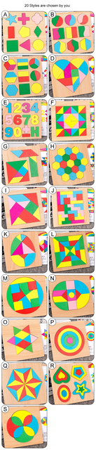 Drewniane 3D Tangram - kolorowe puzzle edukacyjne dla dzieci, trenujące umysł i rozwijające wyobraźnię - Wianko - 7