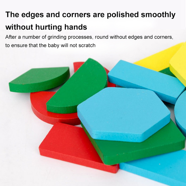 Drewniane 3D Tangram - kolorowe puzzle edukacyjne dla dzieci, trenujące umysł i rozwijające wyobraźnię - Wianko - 5
