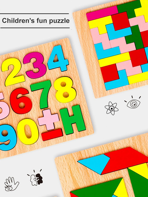 Drewniane 3D Tangram - kolorowe puzzle edukacyjne dla dzieci, trenujące umysł i rozwijające wyobraźnię - Wianko - 1