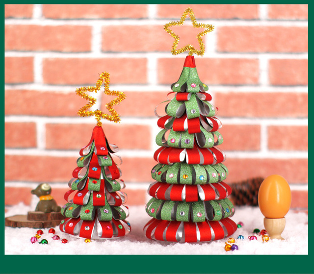 Zestaw rękodzielniczy DIY - Choinka bożonarodzeniowa dla dzieci z włókniny i wstążki - Wianko - 11