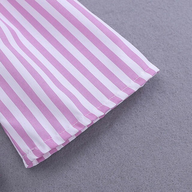 Zestaw ubrań dla noworodka: Dziewczece Off Shoulder Topy w paski + spodnie w stylu poszarpanym + opaski, kolor różowy - Wianko - 8