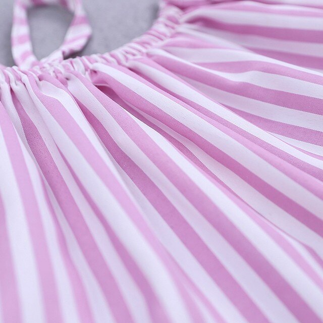 Zestaw ubrań dla noworodka: Dziewczece Off Shoulder Topy w paski + spodnie w stylu poszarpanym + opaski, kolor różowy - Wianko - 7