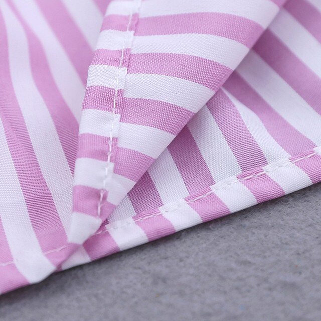 Zestaw ubrań dla noworodka: Dziewczece Off Shoulder Topy w paski + spodnie w stylu poszarpanym + opaski, kolor różowy - Wianko - 9