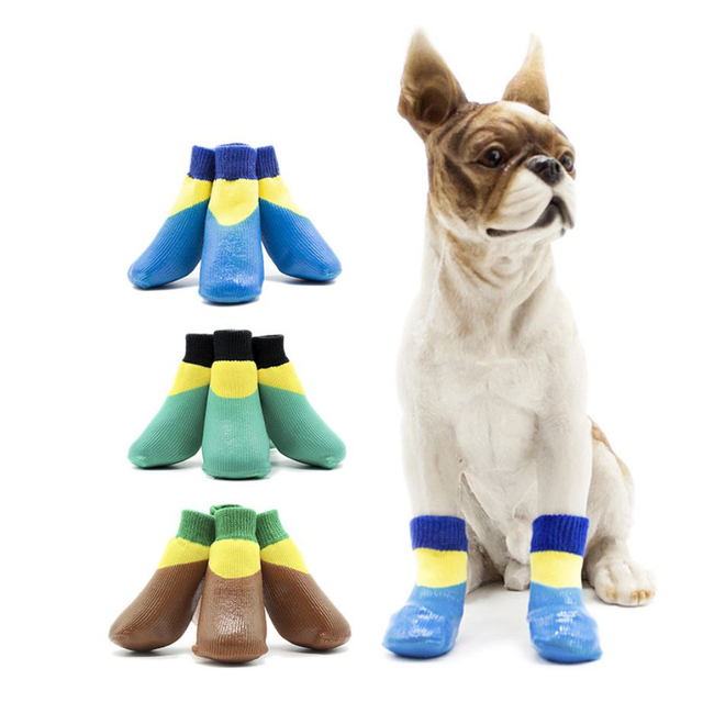 Solidne wodoodporne buty dla małych psów - zestaw 4 sztuki (jesień/zima, mesh) - Wianko - 2