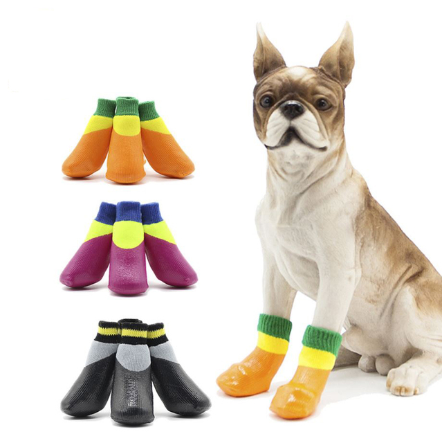 Solidne wodoodporne buty dla małych psów - zestaw 4 sztuki (jesień/zima, mesh) - Wianko - 4