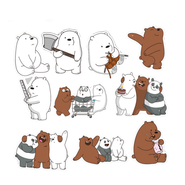 Naklejki Anime Cartoon Cute Bear - 10/30/50 sztuk - wodoodporne - dla dziewczyn - do walizek, trendowych marek, laptopów i samochodów - Wianko - 18