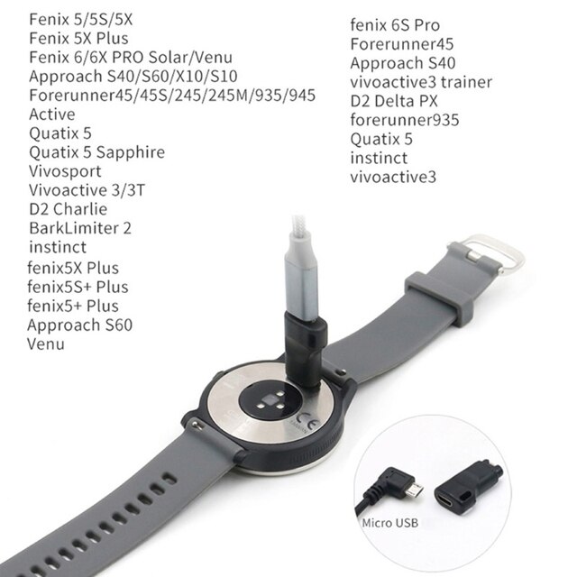 Żeński konwerter Micro USB do ładowania 4-pin dla zegarków Garmin Quatix 5 Sapphire, Vivosport, Vivoactive 3/3T oraz D2 Charlie - Wianko - 1
