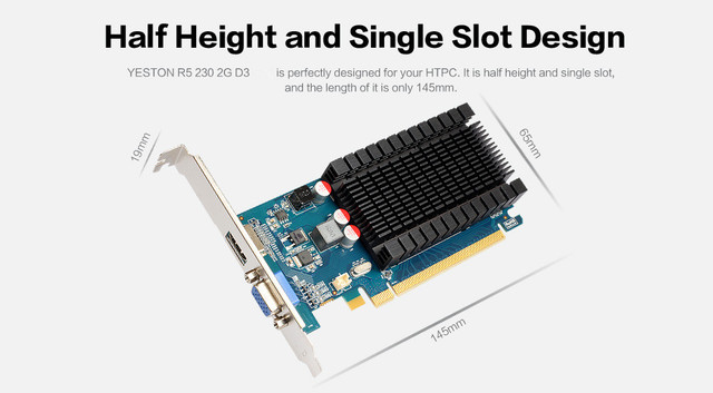 Karta graficzna Yeston Radeon R5 230 2GB GDDR3 64-bitowa do komputerów stacjonarnych obsługująca VGA/HDMI - Wianko - 5