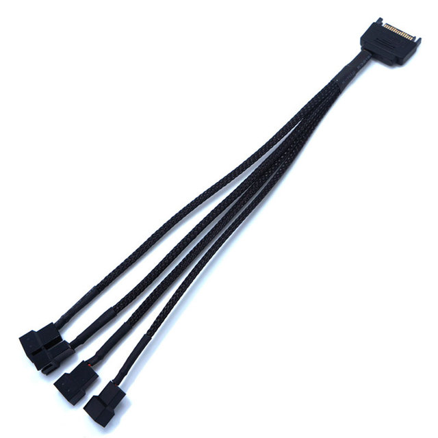 SATA 15Pin do 1, 2, 3 lub 4 * 3Pin/4Pin Splitter Hub konwerter Adapter PWM kabel zasilający do wentylatora chłodzącego komputera - Wianko - 6