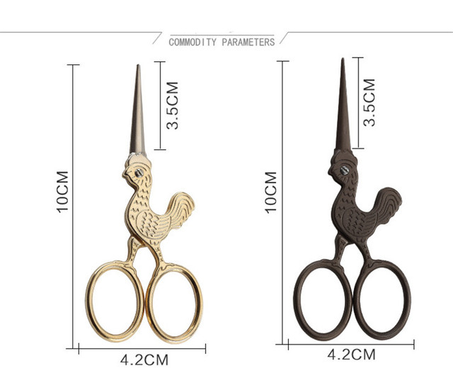 Nożyczki krawieckie antyczne czarne i złote 12 różnych kształtów zwierząt ze stali nierdzewnej do papieru DIY i haftu - Wianko - 26