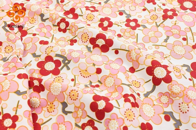 Tkanina do szycia pościeli z japońską bawełną w kwiecisty nadruk - dostępna w długościach: 0.5, 1, 2, 3, 4 lub 5 jardów - Wianko - 5