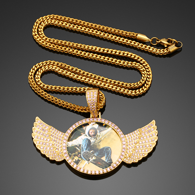 Wisiorek z kryształowymi skrzydłami anioła, luksusowy, wykonany na zamówienie, w trzech kolorach: złotym, różowym i fioletowym - Wianko - 16