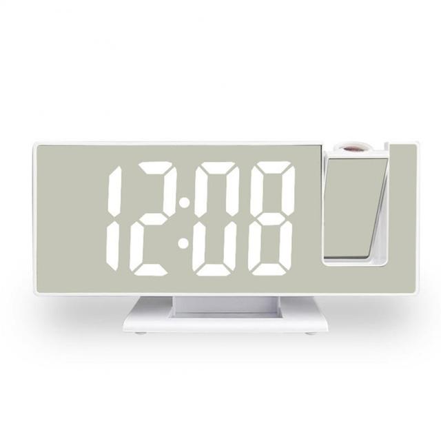 Budzik z projekcją czasu LED, jasność automatyczna, projekcja cyfrowa do sypialni - Wianko - 15