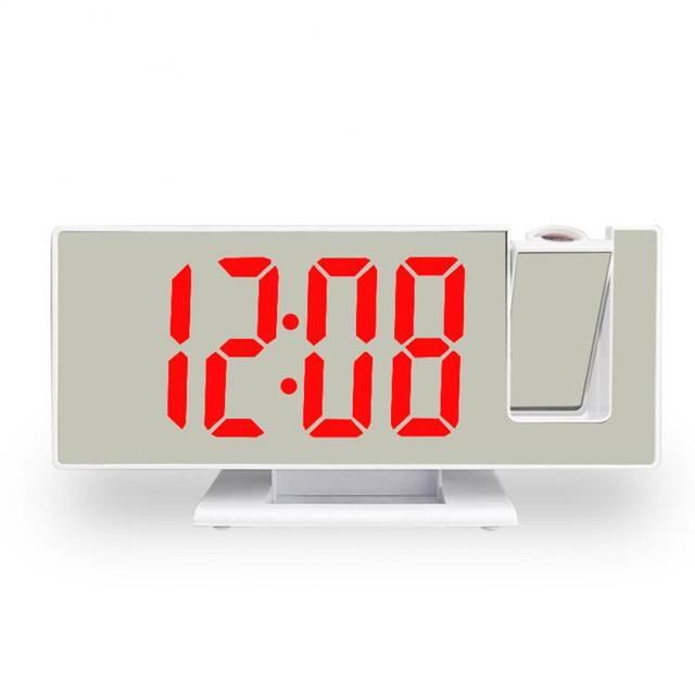 Budzik z projekcją czasu LED, jasność automatyczna, projekcja cyfrowa do sypialni - Wianko - 11