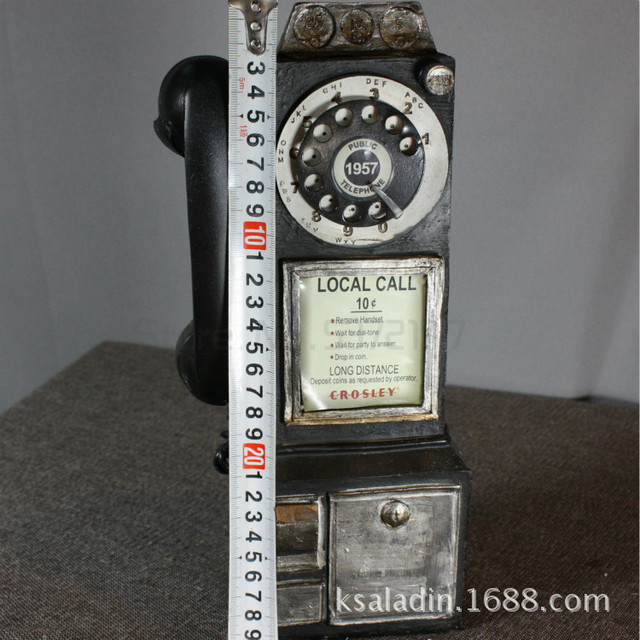 Żywica Retro Telefon Figurki Stare Brudne Rzemiosło Vintage do Wystroju Domu - Wianko - 8