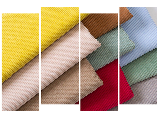Wysokiej jakości sztruksowa pikowana tkanina poliestrowa do majsterkowania i tapicerki - Wianko - 4
