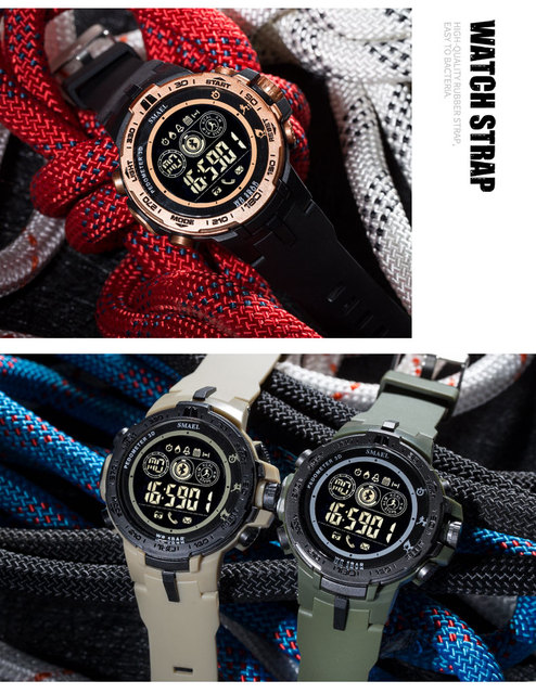 Zegarek sportowy męski SMAEL, wodoodporny 50M, moda wielofunkcyjna, cyfrowy, Relojes Hombre 8012, z automatycznym światłem LED, prezent na randkę - Wianko - 11
