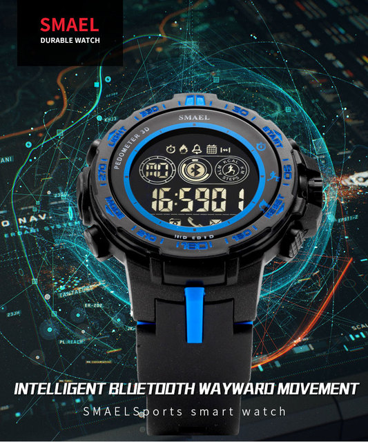 Zegarek sportowy męski SMAEL, wodoodporny 50M, moda wielofunkcyjna, cyfrowy, Relojes Hombre 8012, z automatycznym światłem LED, prezent na randkę - Wianko - 1