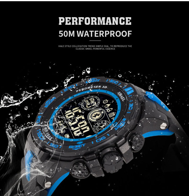 Zegarek sportowy męski SMAEL, wodoodporny 50M, moda wielofunkcyjna, cyfrowy, Relojes Hombre 8012, z automatycznym światłem LED, prezent na randkę - Wianko - 5