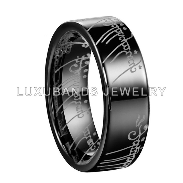 8 MM 6 MM pierścienie węglikowe wolframu Męskie i Damskie złoto i czarny klasyczny design na zamówienie- Polerowana rura wykończona dla wygody dopasowania - Wianko - 3