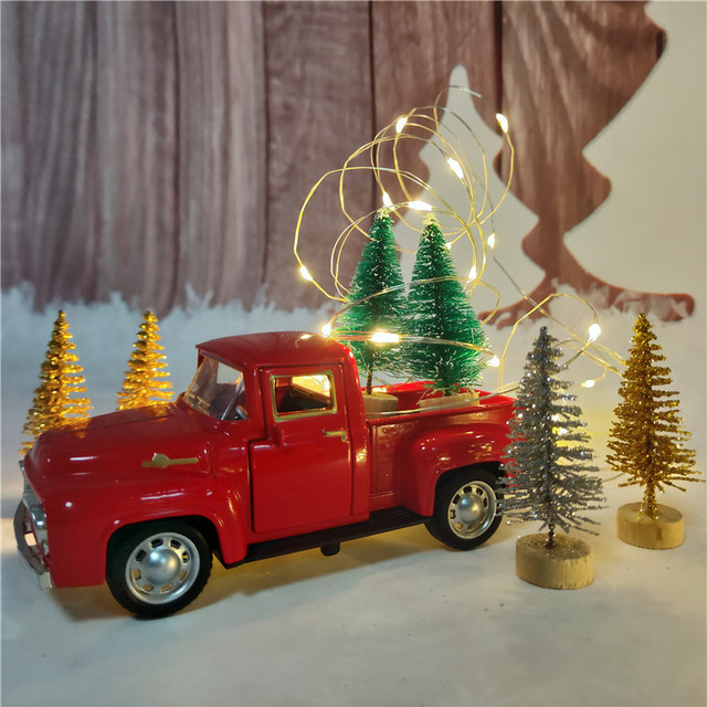 Pickup - aluminiowy miniaturowy model ozdobny samochodzik dla chłopców - prezent świąteczny Xmas - Wianko - 3