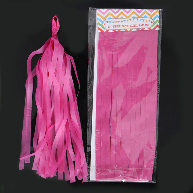 Różowe Tissue Paper Tassel - 5 sztuk/worek do dekoracji ślubnych, urodzin, przyjęć oraz Baby Shower - Wianko - 4
