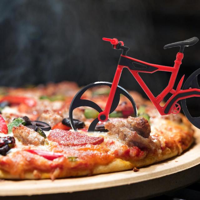 Rowerowe kółko do krojenia pizzy - plastikowy rower z nierdzewnej stali Roller Pizza Chopper - Wianko - 7