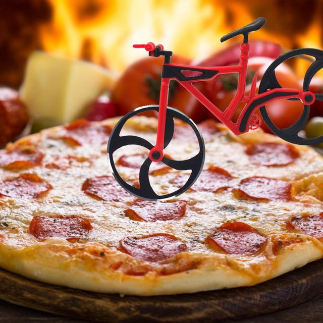 Rowerowe kółko do krojenia pizzy - plastikowy rower z nierdzewnej stali Roller Pizza Chopper - Wianko - 8