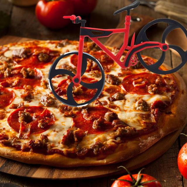 Rowerowe kółko do krojenia pizzy - plastikowy rower z nierdzewnej stali Roller Pizza Chopper - Wianko - 9