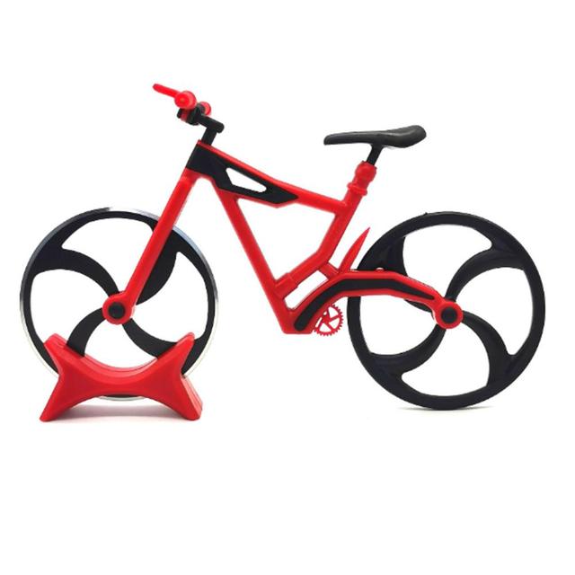 Rowerowe kółko do krojenia pizzy - plastikowy rower z nierdzewnej stali Roller Pizza Chopper - Wianko - 1