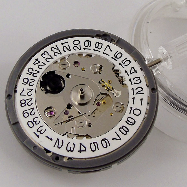 Mechaniczny zegarek NH36A NH35A Japonia 24 klejnoty, czarny/biały data koła, 21600 bph, wysokiej jakości części - Wianko - 14