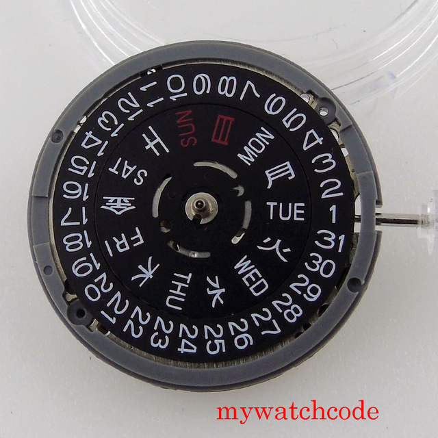Mechaniczny zegarek NH36A NH35A Japonia 24 klejnoty, czarny/biały data koła, 21600 bph, wysokiej jakości części - Wianko - 19