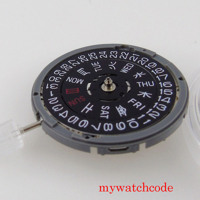 Mechaniczny zegarek NH36A NH35A Japonia 24 klejnoty, czarny/biały data koła, 21600 bph, wysokiej jakości części - Wianko - 21