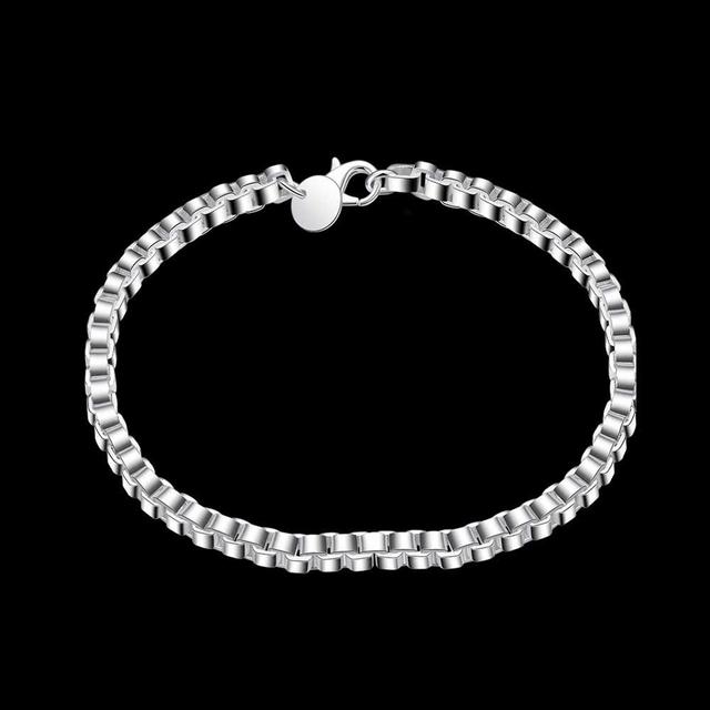 Bransoletka z łańcuszkiem o grubości 4MM, wykonana z 925 srebra - dla mężczyzn i kobiet, popularna marka biżuterii, idealna na ślubne przyjęcie lub jako prezent świąteczny - Wianko - 5