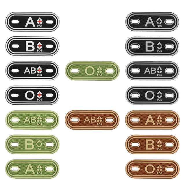 2 sztuki PCV krwi typu grupa A + B + AB + O + + POS, łatki A B AB O, w formie znaczków do torby Shoelace Zipper - Wianko - 1