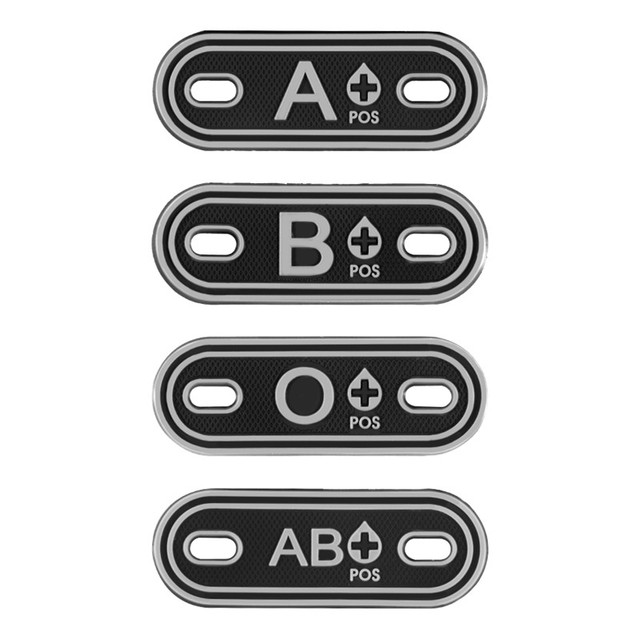 2 sztuki PCV krwi typu grupa A + B + AB + O + + POS, łatki A B AB O, w formie znaczków do torby Shoelace Zipper - Wianko - 4