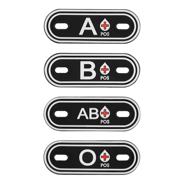 2 sztuki PCV krwi typu grupa A + B + AB + O + + POS, łatki A B AB O, w formie znaczków do torby Shoelace Zipper - Wianko - 2