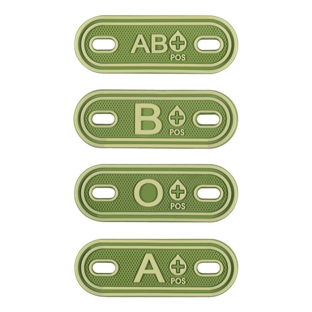 2 sztuki PCV krwi typu grupa A + B + AB + O + + POS, łatki A B AB O, w formie znaczków do torby Shoelace Zipper - Wianko - 3