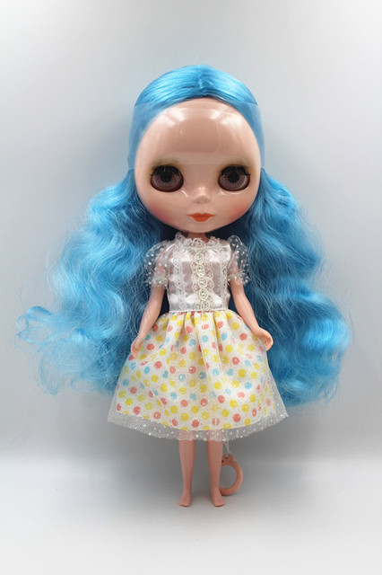 Lalka Blygirl z falistymi niebieskimi włosami, 7 wspólnymi ciałami, normalną skórą - Wianko - 3