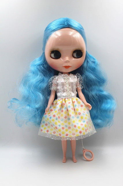 Lalka Blygirl z falistymi niebieskimi włosami, 7 wspólnymi ciałami, normalną skórą - Wianko - 4