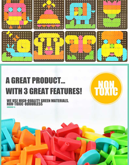 Drewniana gra DIY 3D Pin Puzzle dla dzieci, deska edukacyjna z kolorowymi motywami dla chłopców od 1 do 3 lat - Wianko - 8