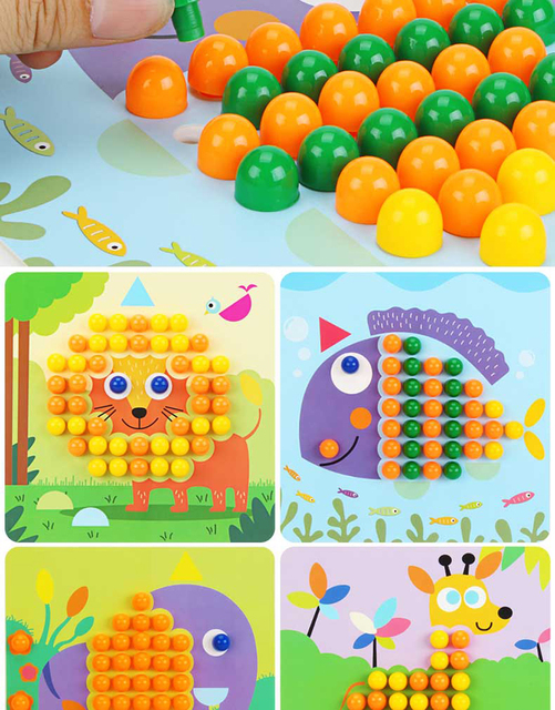 Drewniana gra DIY 3D Pin Puzzle dla dzieci, deska edukacyjna z kolorowymi motywami dla chłopców od 1 do 3 lat - Wianko - 5