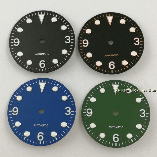 Stylowa osłonka na tarczę zegarka Goutent 29.2mm w kolorze czarnym/niebieskim/zielonym, kompatybilna z mechanizmami NH35/NH35A, ETA2824/2836, Miyota 8205/8215/821A oraz DG2813/3804 - Wianko - 1