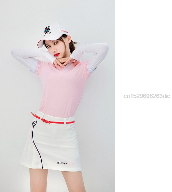 Koszulka golfowa damsko-męska z długim rękawem PGM, lodowy jedwab, przeciwsłoneczna, szybkoschnąca, pół długości, anty-UV - Wianko - 19