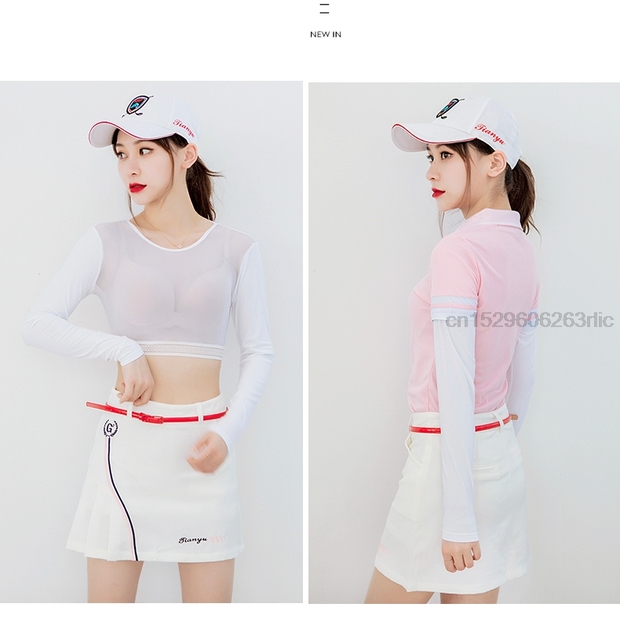 Koszulka golfowa damsko-męska z długim rękawem PGM, lodowy jedwab, przeciwsłoneczna, szybkoschnąca, pół długości, anty-UV - Wianko - 17