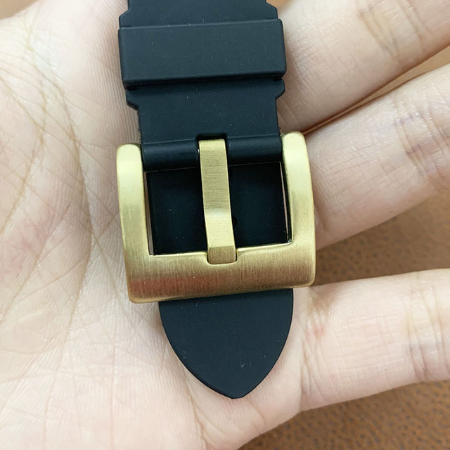 Solidna klamra z brązu do części zegarka L6002M, pełne szczotkowanie, szerokość: 18, 20, 22, 24, 26mm, z drążkami sprężynowymi - Wianko - 4