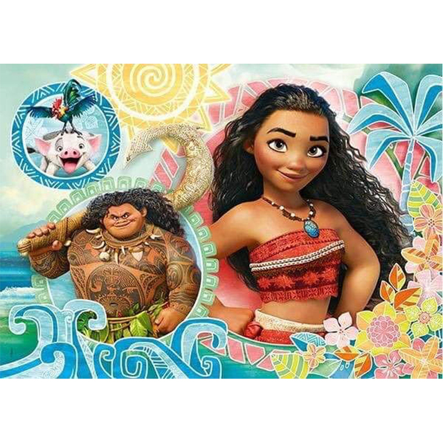 3D Haft diamentowy Cartoon Moana - Obraz krzyżykowy z pełnymi kwadratowymi/okrągłymi diamentami żywicznymi - Wianko - 1