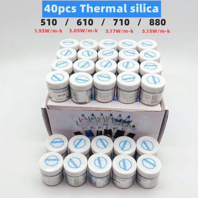 40 sztuk 10g pasta termiczna silikonowa, przewodzący smar do chłodzenia procesora, GPU, chipsetu i notebooków z gratisowym skrobakiem - Wianko - 25