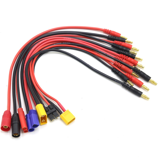 Imax B6 kabel ładowarki Lipo z wtykiem bananowym 4.0mm Amass MPX AS150 XT90 TRX XT60 EC5, 30CM, 12AWG - Wianko - 1